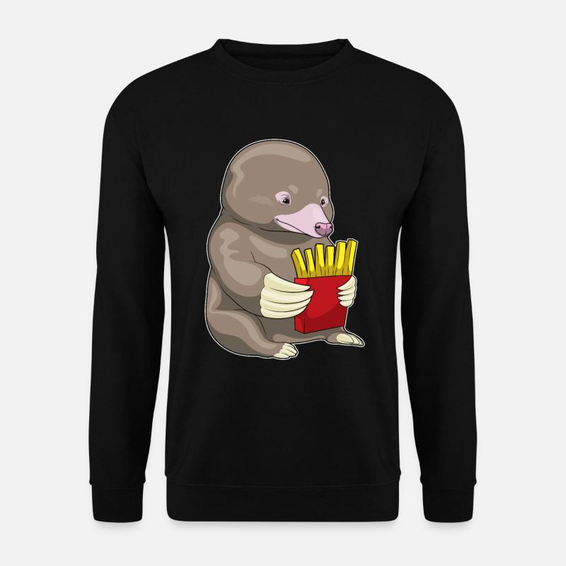 Maulwurf Pommes frites - Unisex Pullover - Schwarz