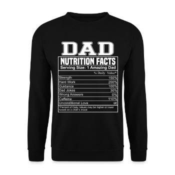 Papa Nutrition Facts Meilleur papa Fête des pères - Sweat-shirt Unisexe - noir - Devant - Alina (178cm) & Michal (187cm)