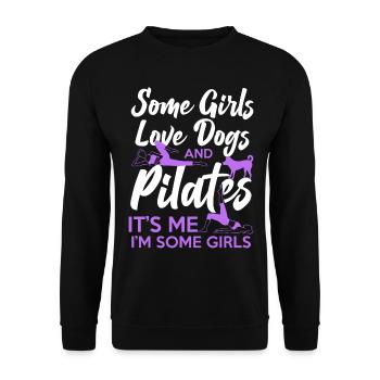 Instructeur de Pilates Professeur Fille - Sweat-shirt Unisexe - noir - Devant - Alina (178cm) & Michal (187cm)