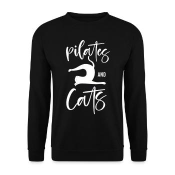 Instructeur de Pilates Enseignant Chat - Sweat-shirt Unisexe - noir - Devant - Alina (178cm) & Michal (187cm)