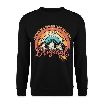 May 1960 May Birthday 1960 May Original - Unisex Sweatshirt - black - Front - Alina (178cm) & Michal (187cm)