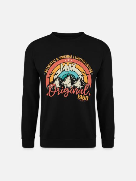 Mai 1960 Mai Geburtstag 1960 Mai Original - Unisex Pullover - Schwarz