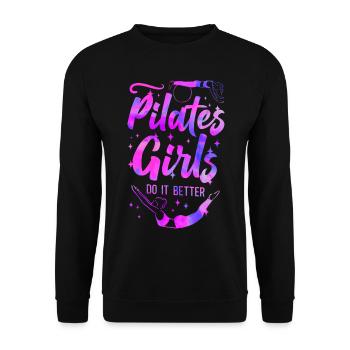 Pilates Instructor Teacher Pilates - Unisex Pullover - Schwarz - Vorne - Alina (178cm) & Michal (187cm)