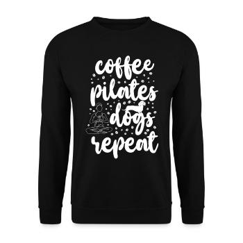 Instructeur de Pilates Professeur Café - Sweat-shirt Unisexe - noir - Devant - Alina (178cm) & Michal (187cm)