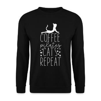 Instructeur de Pilates Professeur Café - Sweat-shirt Unisexe - noir - Devant - Alina (178cm) & Michal (187cm)