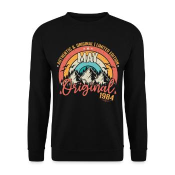 May 1984 May Birthday 1984 May Original - Unisex Sweatshirt - black - Front - Alina (178cm) & Michal (187cm)
