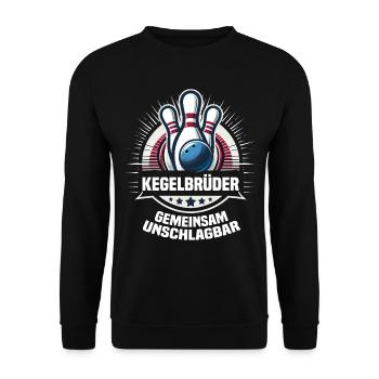 Kegelbrüder Kegel Kegelverein Design zum Kegeln - Unisex Pullover - Schwarz - Vorne - Alina (178cm) & Michal (187cm)