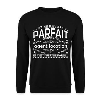 Vermietungsagent Der einzige echte Vermietungsagent - Unisex Pullover - Schwarz - Vorne - Alina (178cm) & Michal (187cm)