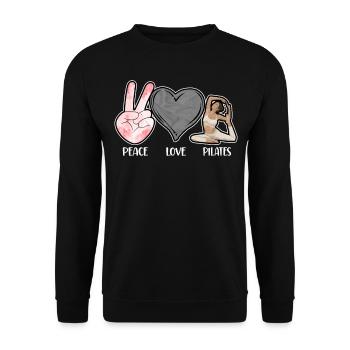 Pilates Instructor Teacher Peace - Unisex Pullover - Schwarz - Vorne - Alina (178cm) & Michal (187cm)