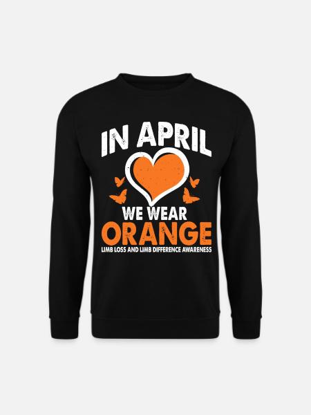 In April we wear Orange Limb Loss Limb - Unisex Sweatshirt - black