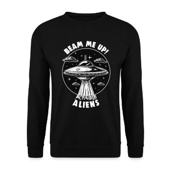 SciFi umd Außerirdische Aliens und Ufo Fan - Unisex Pullover - Schwarz - Vorne - Alina (178cm) & Michal (187cm)