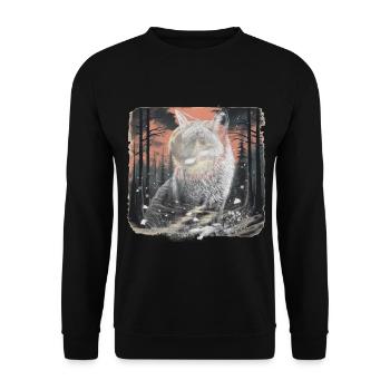 Renard de la forêt Animaux de la forêt Animaux sauvages Renards Nature - Sweat-shirt Unisexe - noir - Devant - Alina (178cm) & Michal (187cm)