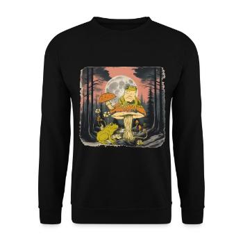 Animaux des bois, habitants de la forêt, grenouille, crapaud, grenouilles - Sweat-shirt Unisexe - noir - Devant - Alina (178cm) & Michal (187cm)