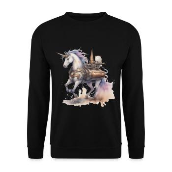 Unicorn Technology Machine Unicorns Horse - Unisex Sweatshirt - black - Front - Alina (178cm) & Michal (187cm)