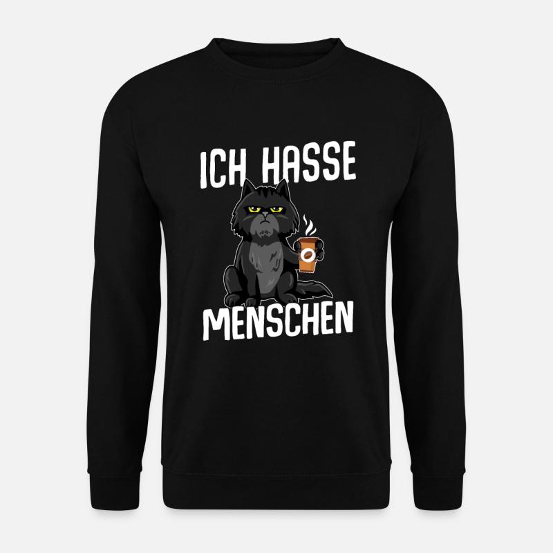 Katze Ich hasse Menschen BLACK - Unisex Pullover - Schwarz