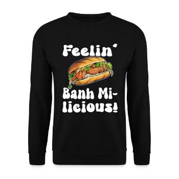 Banh mi licious Design - Unisex Sweatshirt - black - Front - Alina (178cm) & Michal (187cm)