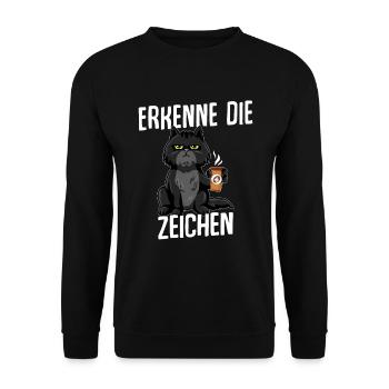 Cat Recognize the Signs Black - Unisex Sweatshirt - black - Front - Alina (178cm) & Michal (187cm)