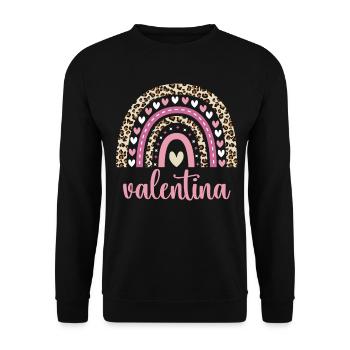 Valentina Regenbogen Name Geburtstag Valentina - Unisex Pullover - Schwarz - Vorne - Alina (178cm) & Michal (187cm)