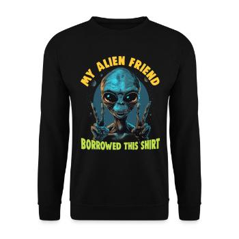 SciFi and alien aliens and UFO fan - Unisex Sweatshirt - black - Front - Alina (178cm) & Michal (187cm)
