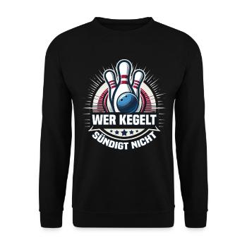 Qui quilles ne pèche pas aux quilles bowling bowling club design - Sweat-shirt Unisexe - noir - Devant - Alina (178cm) & Michal (187cm)