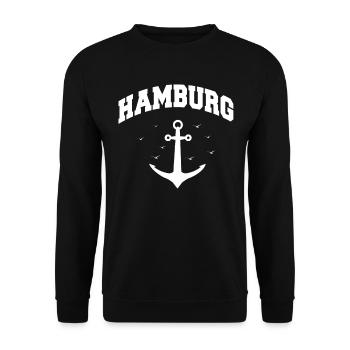 Hamburg Hanseatic City North German Low German - Unisex Sweatshirt - black - Front - Alina (178cm) & Michal (187cm)