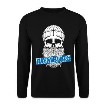 Hamburg Hanseatic City North German Low German - Unisex Sweatshirt - black - Front - Alina (178cm) & Michal (187cm)