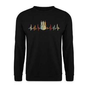 Hamburg Hanseatic City North German Low German - Unisex Sweatshirt - black - Front - Alina (178cm) & Michal (187cm)