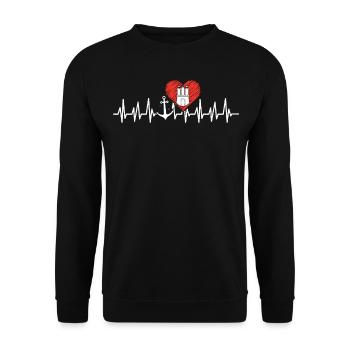 Hamburg Hanseatic City North German Low German - Unisex Sweatshirt - black - Front - Alina (178cm) & Michal (187cm)