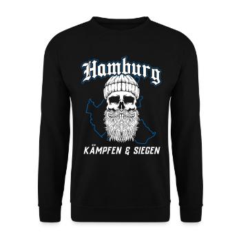 Hamburg Hanseatic City North German Low German - Unisex Sweatshirt - black - Front - Alina (178cm) & Michal (187cm)