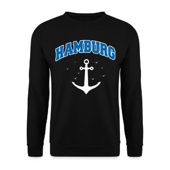 Hamburg Hanseatic City North German Low German - Unisex Sweatshirt - black - Front - Alina (178cm) & Michal (187cm)