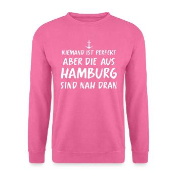 Hamburg Hansestadt Norddeutsch Plattdeutsch - Unisex Pullover - Pink - Vorne