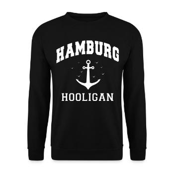 Hamburg Hanseatic City North German Low German - Unisex Sweatshirt - black - Front - Alina (178cm) & Michal (187cm)