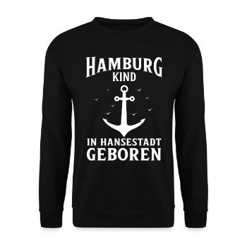 Hamburg Hanseatic City North German Low German - Unisex Sweatshirt - black - Front - Alina (178cm) & Michal (187cm)