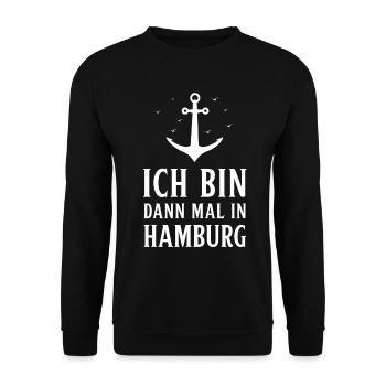 Hamburg Hanseatic City North German Low German - Unisex Sweatshirt - black - Front - Alina (178cm) & Michal (187cm)