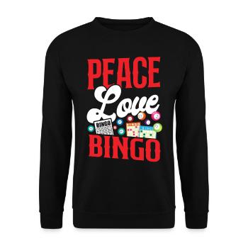 Bingo Player Girl Peace Love Bingo - Unisex Sweatshirt - black - Front - Alina (178cm) & Michal (187cm)