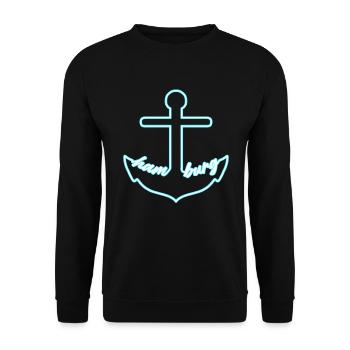 Hambourg Tshirt cadeau Moin Hamburch Football - Sweat-shirt Unisexe - noir - Devant - Alina (178cm) & Michal (187cm)