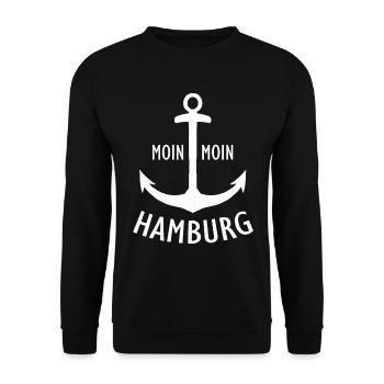 Hambourg Tshirt cadeau Moin Hamburch Football - Sweat-shirt Unisexe - noir - Devant - Alina (178cm) & Michal (187cm)