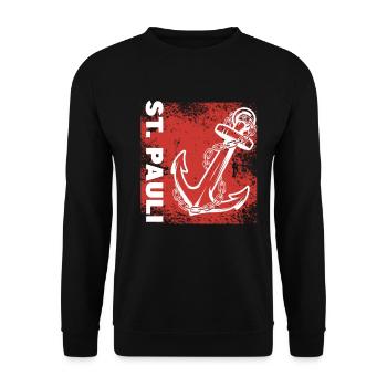 Hamburg Tshirt Geschenk Moin Hamburch Fußball - Unisex Pullover - Schwarz - Vorne - Alina (178cm) & Michal (187cm)
