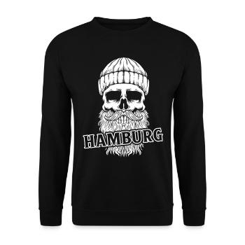 Hambourg Tshirt cadeau Moin Hamburch Football - Sweat-shirt Unisexe - noir - Devant - Alina (178cm) & Michal (187cm)