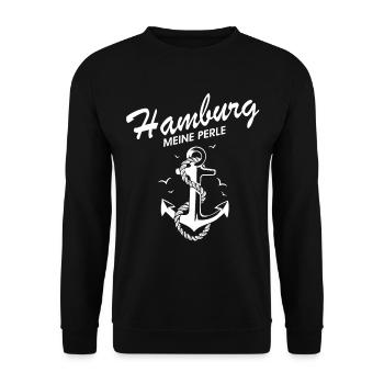 Hambourg Tshirt cadeau Moin Hamburch Football - Sweat-shirt Unisexe - noir - Devant - Alina (178cm) & Michal (187cm)
