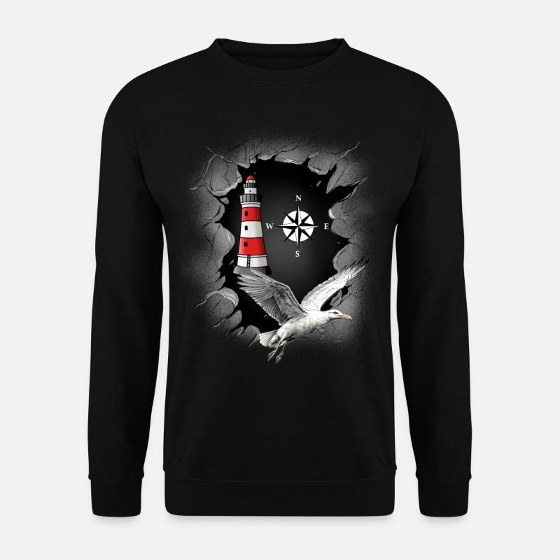 Seagull Lighthouse Compass Maritime - Unisex Sweatshirt - black