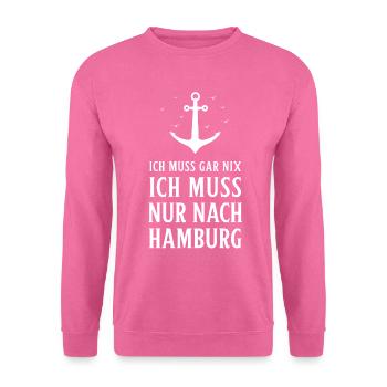 Hamburg Tshirt Geschenk Moin Hamburch Fußball - Unisex Pullover - Pink - Vorne