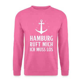 Hamburg Tshirt Geschenk Moin Hamburch Fußball - Unisex Pullover - Pink - Vorne