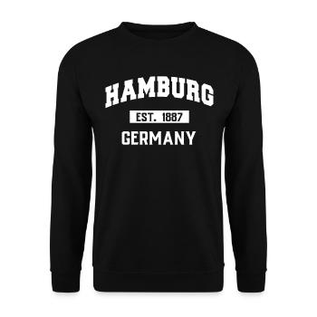 Hambourg Tshirt cadeau Moin Hamburch Football - Sweat-shirt Unisexe - noir - Devant - Alina (178cm) & Michal (187cm)