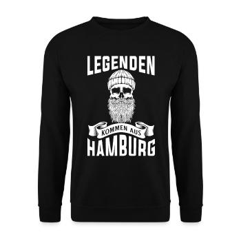 Hambourg Tshirt cadeau Moin Hamburch Football - Sweat-shirt Unisexe - noir - Devant - Alina (178cm) & Michal (187cm)