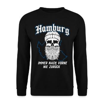 Hambourg Tshirt cadeau Moin Hamburch Football - Sweat-shirt Unisexe - noir - Devant - Alina (178cm) & Michal (187cm)