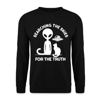 SciFi and alien aliens and UFO fan - Unisex Sweatshirt - black - Front - Alina (178cm) & Michal (187cm)