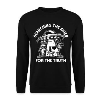 SciFi and alien aliens and UFO fan - Unisex Sweatshirt - black - Front - Alina (178cm) & Michal (187cm)
