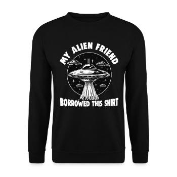 SciFi and alien aliens and UFO fan - Unisex Sweatshirt - black - Front - Alina (178cm) & Michal (187cm)