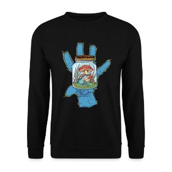 Frog Toad Frogs Fantasy Hand - Unisex Sweatshirt - black - Front - Alina (178cm) & Michal (187cm)